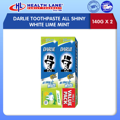 DARLIE TOOTHPASTE ALL SHINY WHITE LIME MINT (140Gx2+FOC)